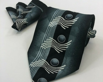Elegante Vintage Krawatte mit passendem Einstecktuch - Set aus Krawatte und Taschentuch