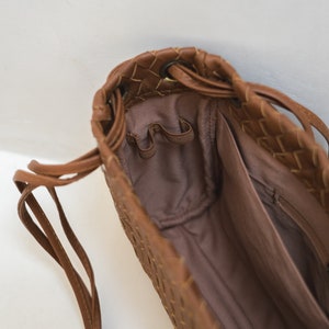 Tan Shoulder Crossbody Bag, Shoulder Bag, Crossbody Bag, Woven Genuine Leather, Leather Crossbody, Minimal Bag, Multiway Bag image 7
