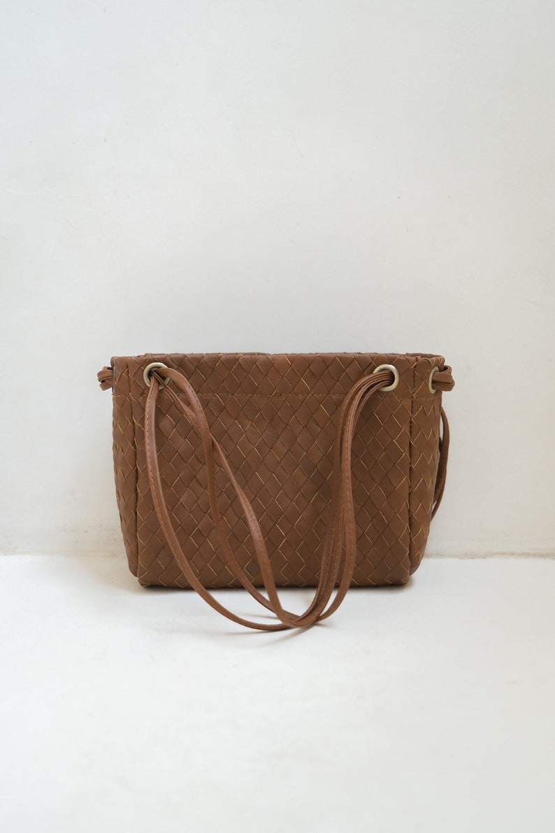 Tan Shoulder Crossbody Bag, Shoulder Bag, Crossbody Bag, Woven Genuine Leather, Leather Crossbody, Minimal Bag, Multiway Bag image 8