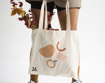 Canvas Tote Bag, Minimalist Natural Cotton Tote Bag, MANDRN Tote Bag, Sustainable shopping bag, Gifts for her, Market bag, minimalist tote