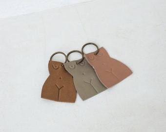 Genuine Leather Keychain, Minimalist Keychain Set, Leather Keychain Pack