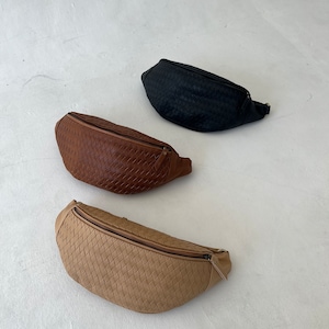 Genuine Leather Fanny Pack, Handwoven, belt bag, Bum Bag, Adjustable Crossbody Bag, hip pack, waist pouch, minimalist bag, womens fanny pack image 3