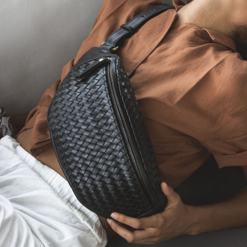 Oversized Leather Fanny Pack Leather Belt Bag Leather Bum Etsy