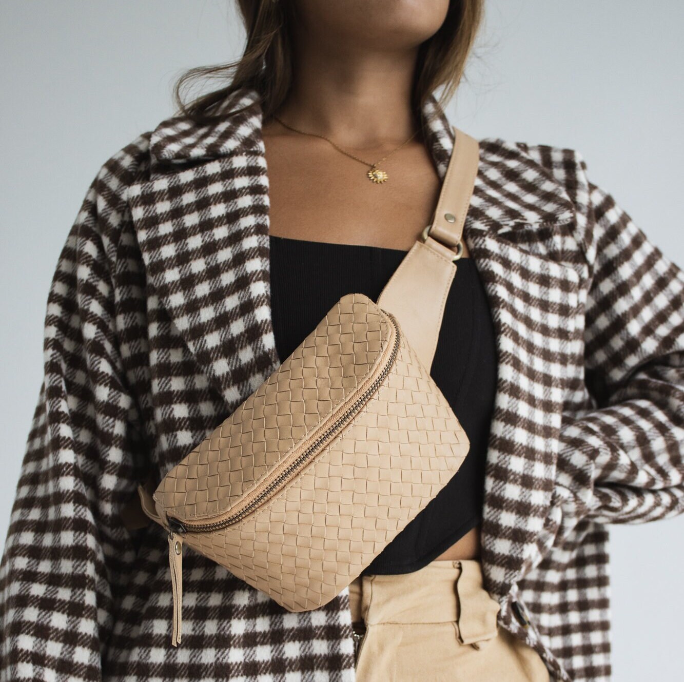 Riñonera de cuero cuerpo cruzado de tejido a Etsy México