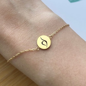 Eating Disorder Recovery Bracelet - Gifts for Eating Disorder Recovery - NEDA symbol Pendant Jewelry Gold Stainless Steel