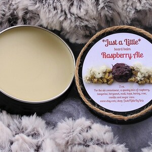 Raspberry Ale Beard Balm/ 2 oz./Organic/Energizing Berry/Beard Taming/Beard Conditioning/Beard Styling
