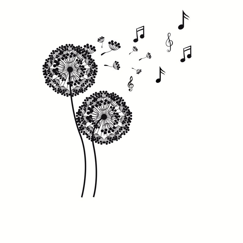 Download Dandelion Svg Music Note Svg Files for Cricut Clipart | Etsy
