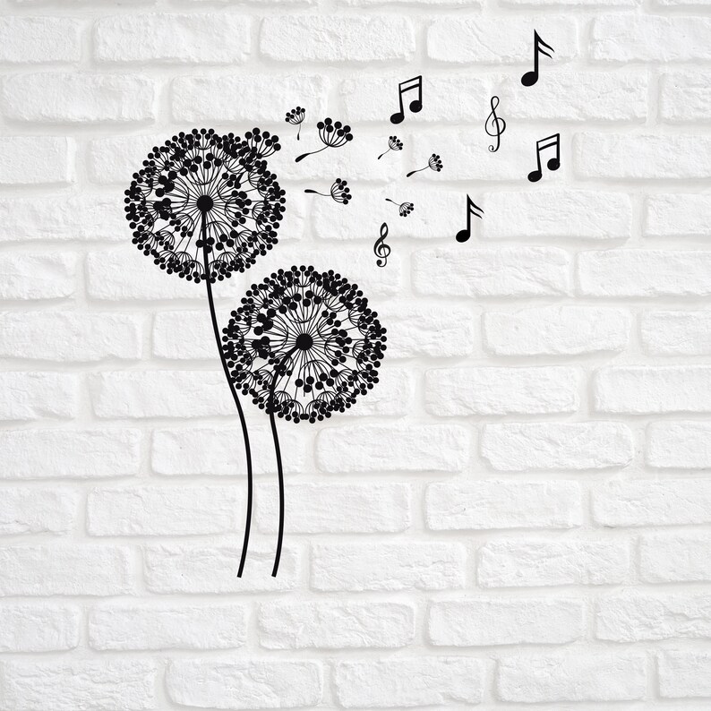 Download Dandelion Svg Music Note Svg Files for Cricut Clipart | Etsy