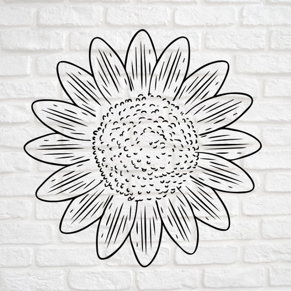 Download Clip Art Flower Svg Png Files Svg Files For Cricut Monogram Clipart For Digital Download Sunflower Clipart Sunflower Svg Laser Cut Vector Art Collectibles