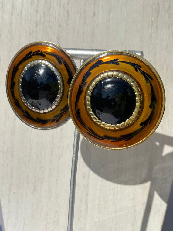 Large 1990’s Gold Shield statement earrings