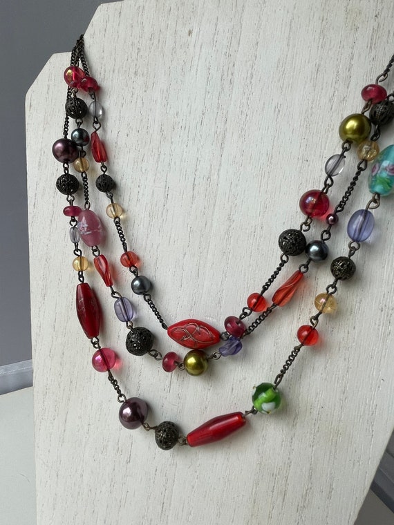 Vintage 1990s Avon Triple strand beaded necklace