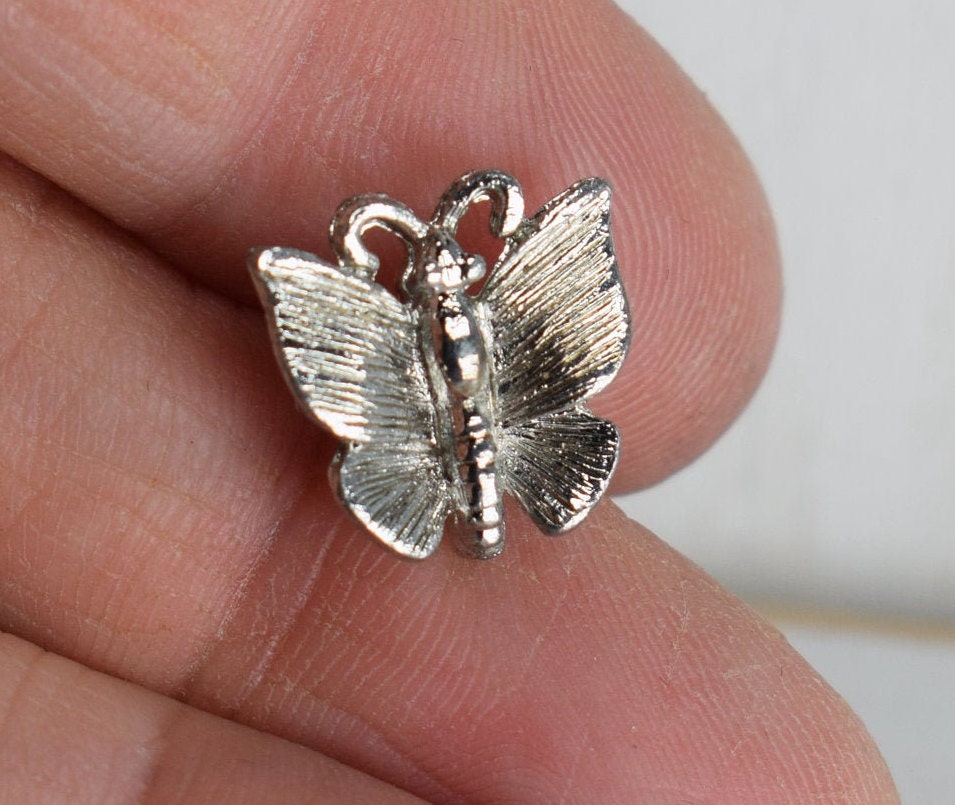Miniature Silver Tone BUTTERFLY Lapel Pin/tie TACK Etsy