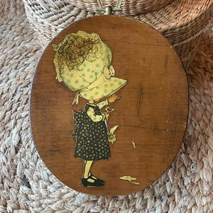 Vintage handmade Holly Hobbie paper wall art