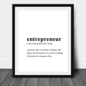 Entrepreneur Definition Digital Print