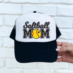 Softball Mom Foam Trucker Hat - Baseball Mom Gift, Sports Mom Cap, Athletic Mom Hat, Team Spirit Baseball Cap, Funny Mom Hat, Snapback, Mesh