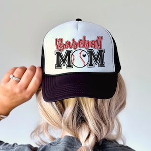 Baseball Mom Foam Trucker Hat - Baseball Mom Gift, Sports Mom Cap, Athletic Mom Hat, Team Spirit Baseball Cap, Funny Mom Hat
