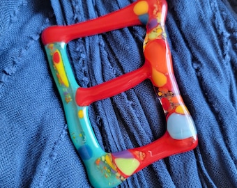 Unique Abstract Glass Scarf Buckle, Accessory Wrap Clasp T-shirt Buckle, One of a Kind Statement Jewelry Gift Piece, and Best Christmas Gift