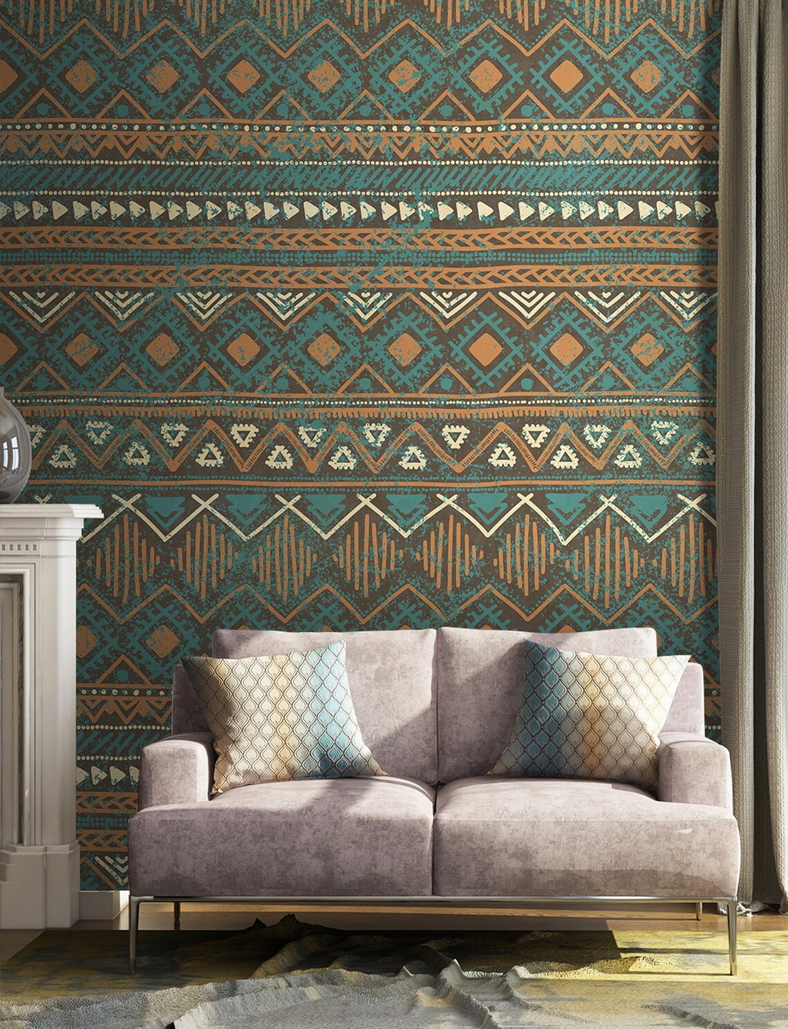 Peel and Stick Geometric Moroccan Wallpaper Self Adhesive | Etsy