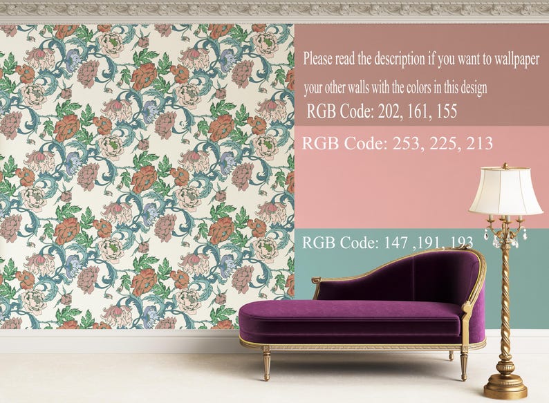 Buy Peel and Stick Wallpaper Removable Wallpaper Floral Wallpaper Home