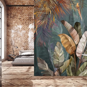 Tropical Wallpaper, Banana leaf, Wall Poster, Removable wallpaper, Wall Mural, Stylish Wall Decor image 4