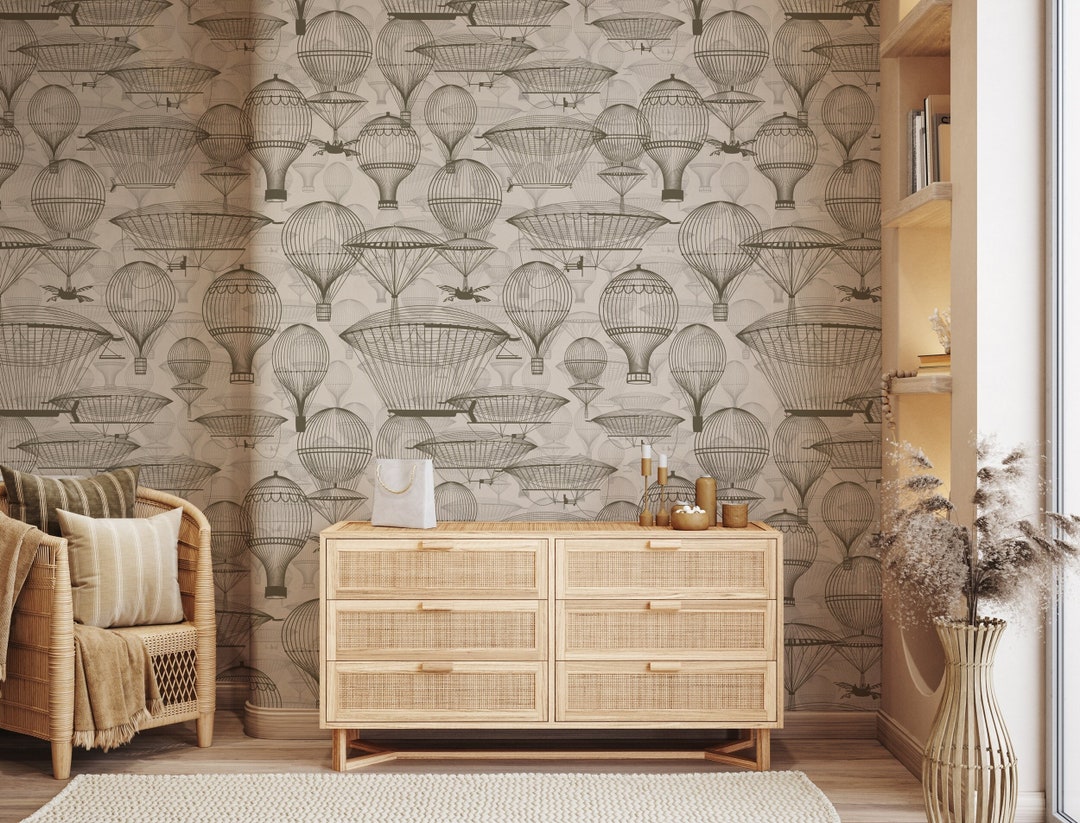 Hot Air Balloon Peel and Stick Wallpaper Kids Wallpaper Peel and Stick