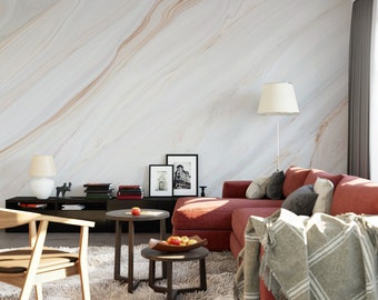 White Marble Wallpaper - Marble Wall Mural - Peel and Stick living room mural, marble, white, free shipping, easy to apply