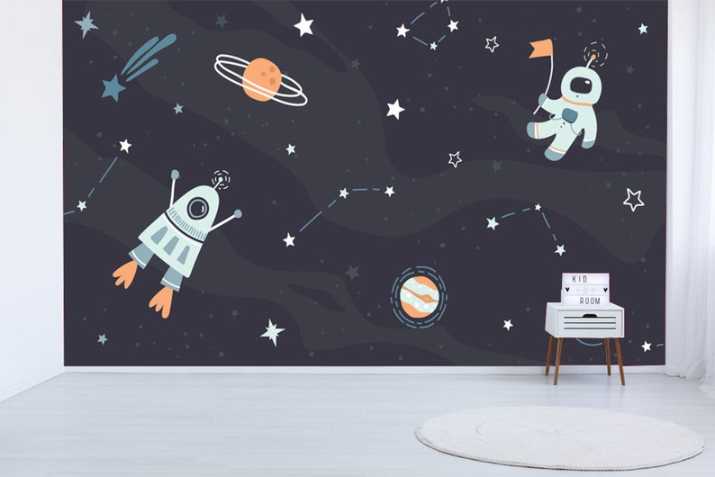Space Peel and Stick Wallpaper Removable Space Wall Mural - Etsy