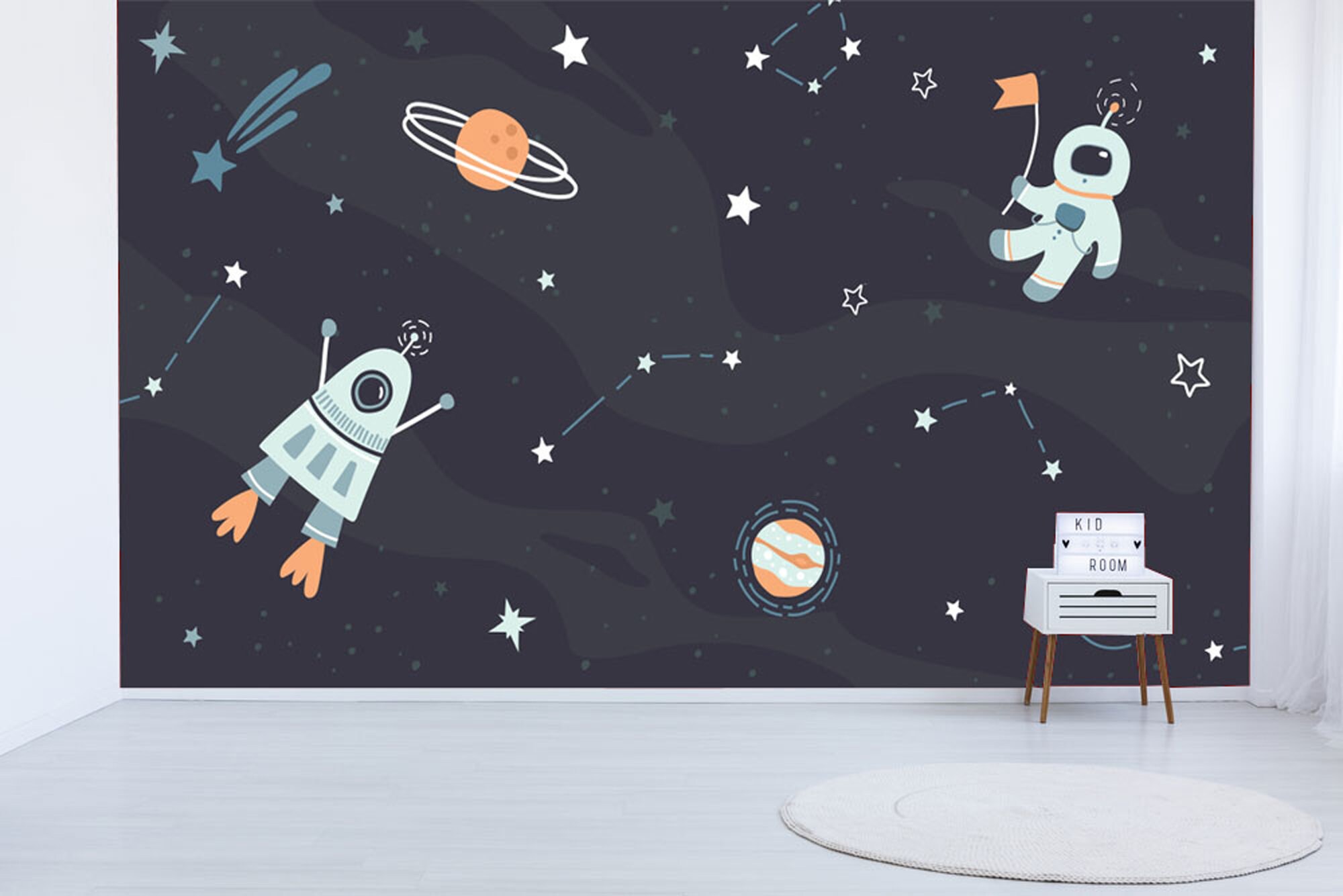 Space Peel and Stick Wallpaper Removable Space Wall Mural | Etsy