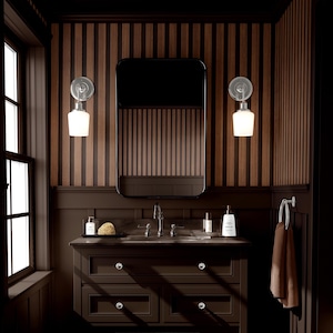 Modern Minimalist Wood Wallpaper, Slat Stripe Textured Bathroom | Removable, Peel and Stick, Living Room, Office Wall Mural