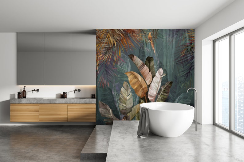 Tropical Wallpaper, Banana leaf, Wall Poster, Removable wallpaper, Wall Mural, Stylish Wall Decor image 5