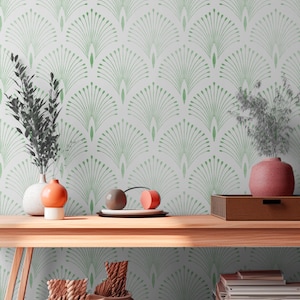 Art Deco Moody Wallpaper  // Trendy Abstract Peel and Stick Wallpaper - Easy Decor for Your Space