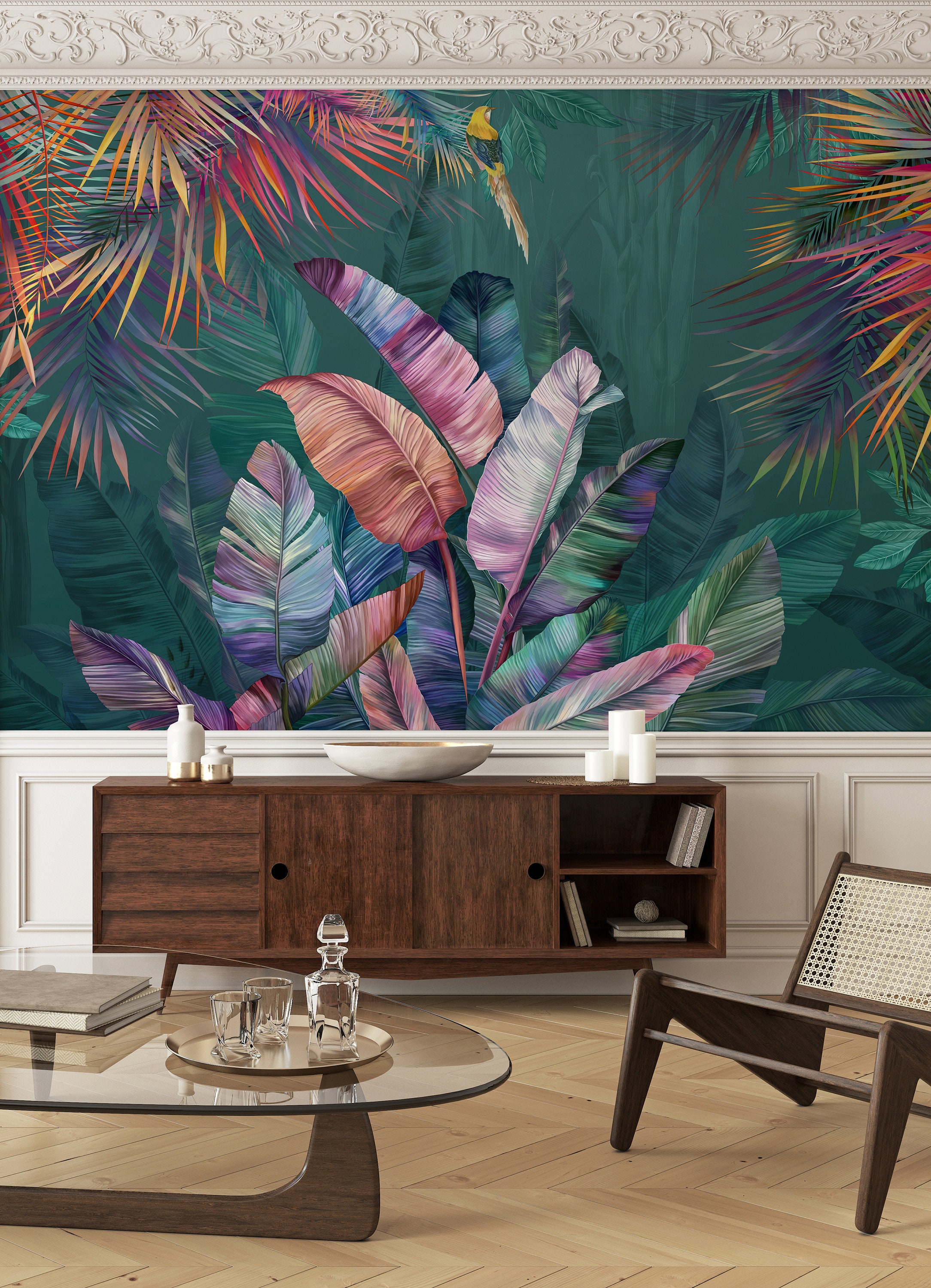 Tropical Theme Vintage Wallpaper for Walls Customised  lifencolors