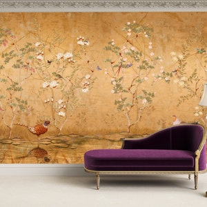 Chinoiserie Wallpaper, Floral Wallpaper, Boho Floral Wall Mural, Peel and Stick, image 5