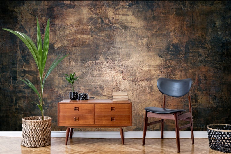 Copper stone concrete peel and stick wallpaper that replicate | Etsy