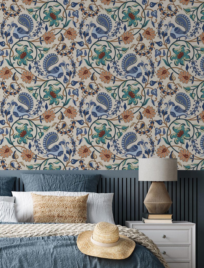 Buy Art Nouveau Wallpaper, Peel and Stick Wallpaper, Removable