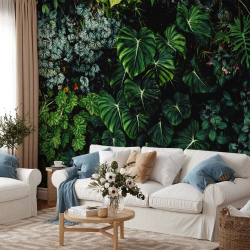 Rainforest Tropical Wallpaper Peel and Stick Jungle Flower Etsy UK