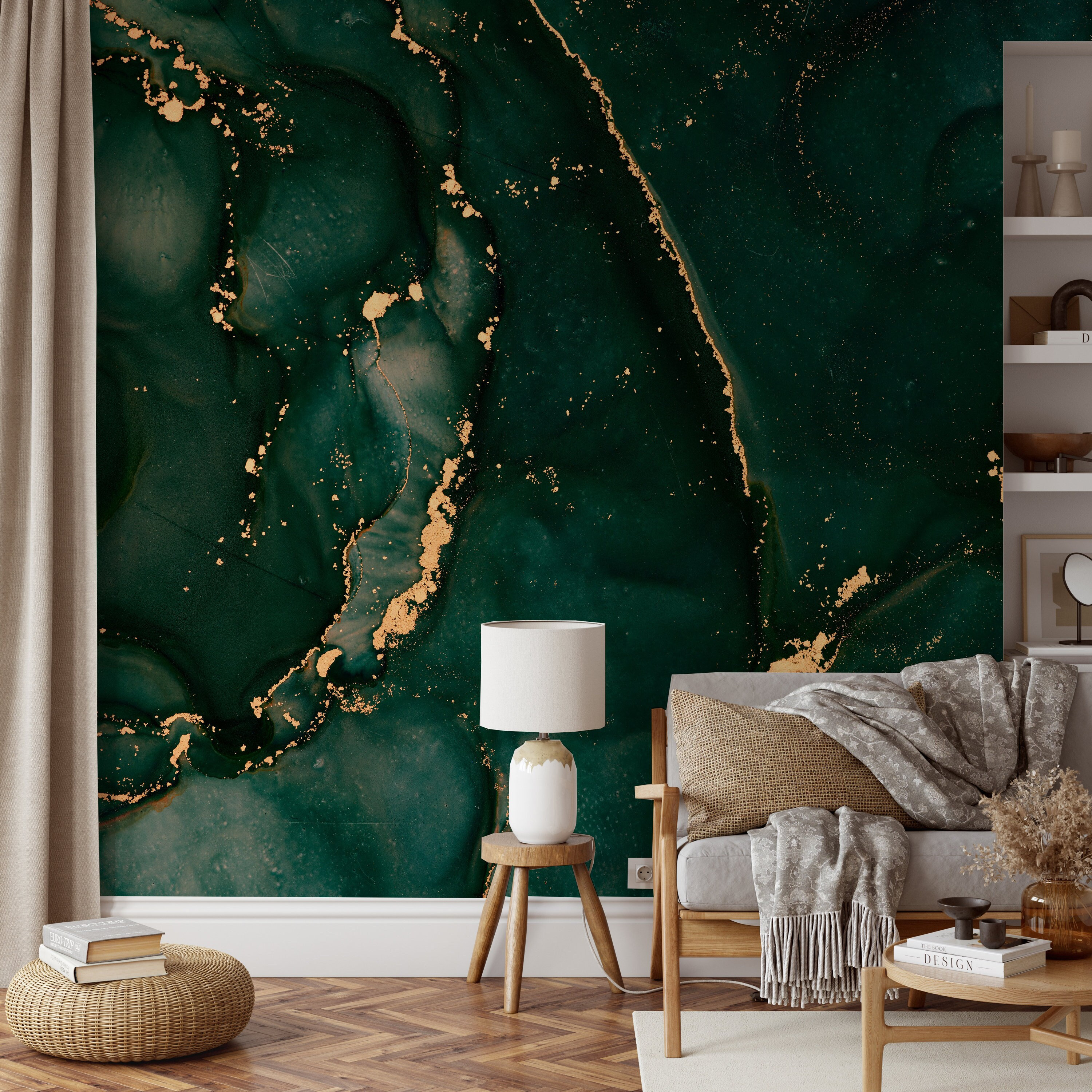 Arches Metallic Emerald Gold Wallpaper  Dunelm