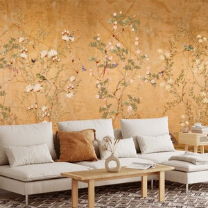 Chinoiserie Wallpaper, Floral Wallpaper, Boho Floral Wall Mural, Peel and Stick, image 8