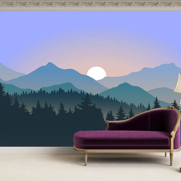 Kids room Wallpaper Peel and Stick Self Adhesive Mountain Wall Mural Removable mountain wallpaper