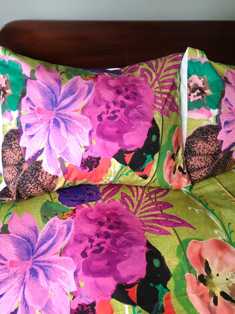 chartreuse pillow bed pillow sham, tropical elegant bedding sham