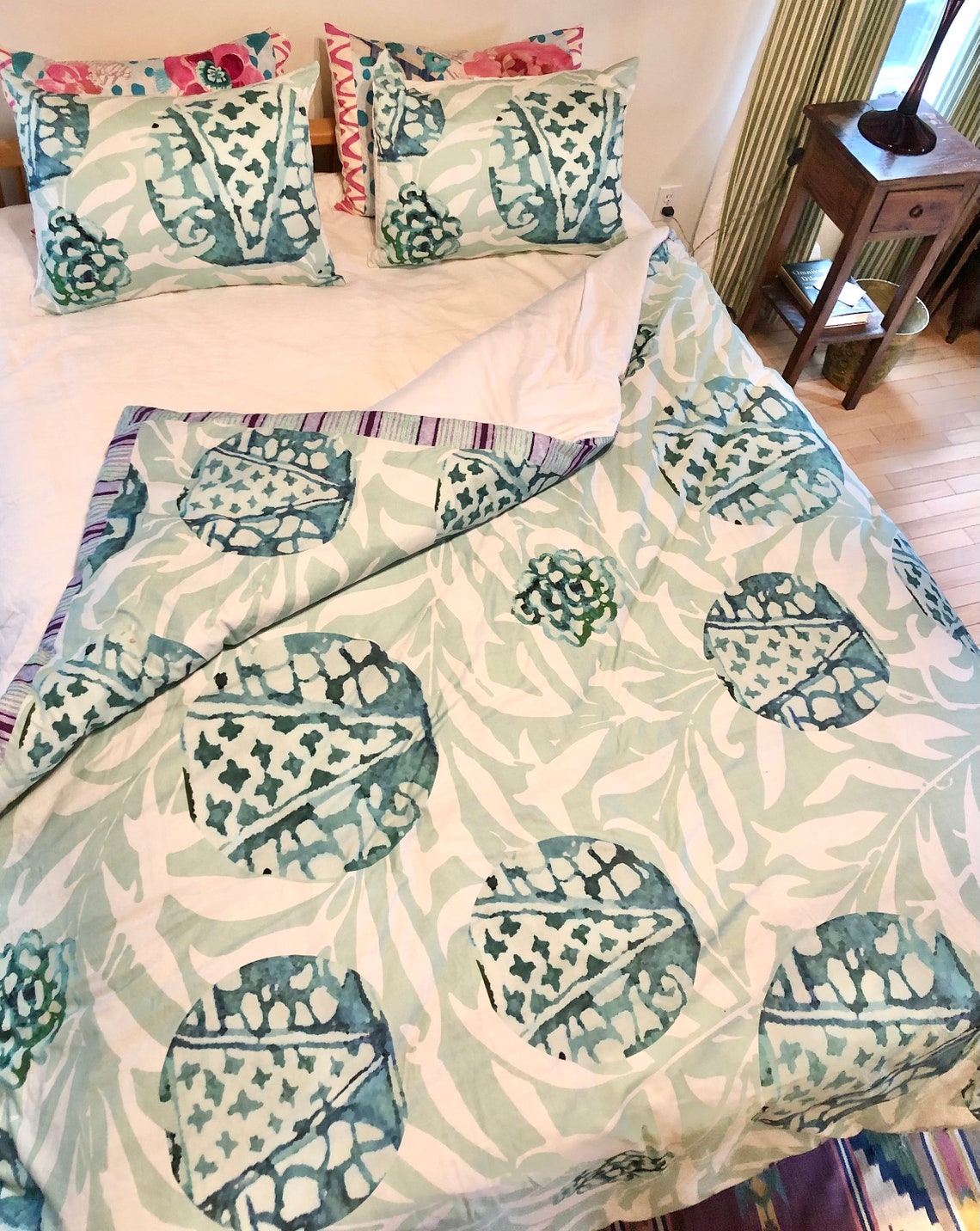 Chinoiserie Duvet Cover, Asian Inspired Duvet, Botanical Bedding, OEKO