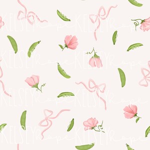 Sweet Pea Vines PATRÓN SIN COSTURAS Ilustrado a mano. Diseño digital. Tela De Papel Para Ropa. El guisante dulce de mamá.