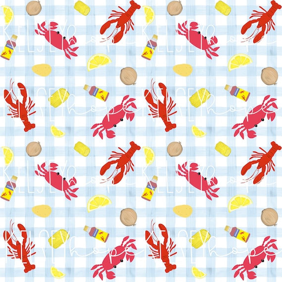 Summer Crawfish Crab Boil Seamless Digital Design. Birthday | Etsy