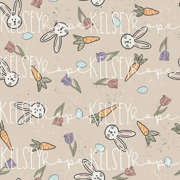 Neutral Easter Seamless File Design Pattern Boho Cute Girl’s Bow Clothing Fabric