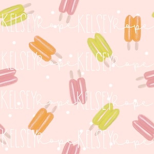 Pretty Pops Verão Picolés Neon Brilhante Sorvete PADRÃO SEM EMENDA Mão Ilustrada. Design digital. Tecido de papel para roupas. Primavera. Boho.