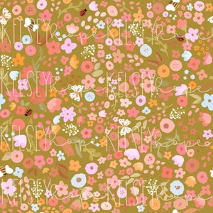 Estampado floral Doodle Style Spring SEAMLESS PATTERN Hand Illustrated. Diseño Digital. Tela para ropa de bebé. primavera verano rosas florales