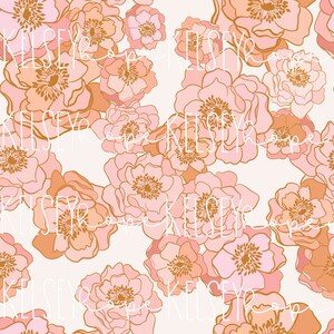 PfirsichBlumen Frühling NAHTLOSES MUSTER Hand illustriert. Digitales Design. Babykleidung Scrapbook Papier stoff. Frühling Sommer Pinks floral