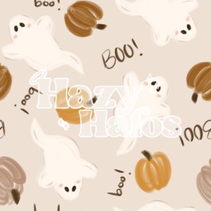 Boo SEAMLESS PATTERN, Neutralny, Duch Dynia Halloween Jesień Bezszwowy plik