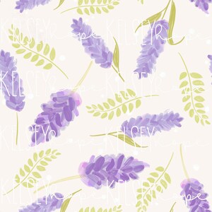 Lavanda Hastes Aquarela SEM EMENDA PADRÃO Arquivo Têxtil Ilustrado à Mão. Arquivo sem costura floral de primavera.