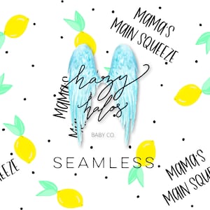 Mama's Main Squeeze Citroenen Naadloos Digitaal Ontwerp. Verjaardagsfeest thema Clipart. Zomer Citrus. Baby kleding scrapbook papier ontwerp bestand.